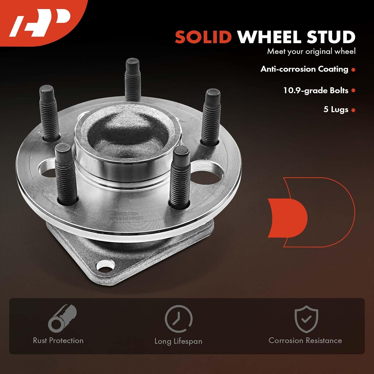A-Premium 2 x Rear Wheel Bearing and Hub Assembly with 5-Lug Compatible with Buick Chevrolet Pontiac - 2000-2008 - Century, Regal, Lacrosse, Impala, Monte Carlo, Aztek, Grand Prix, Non-ABS