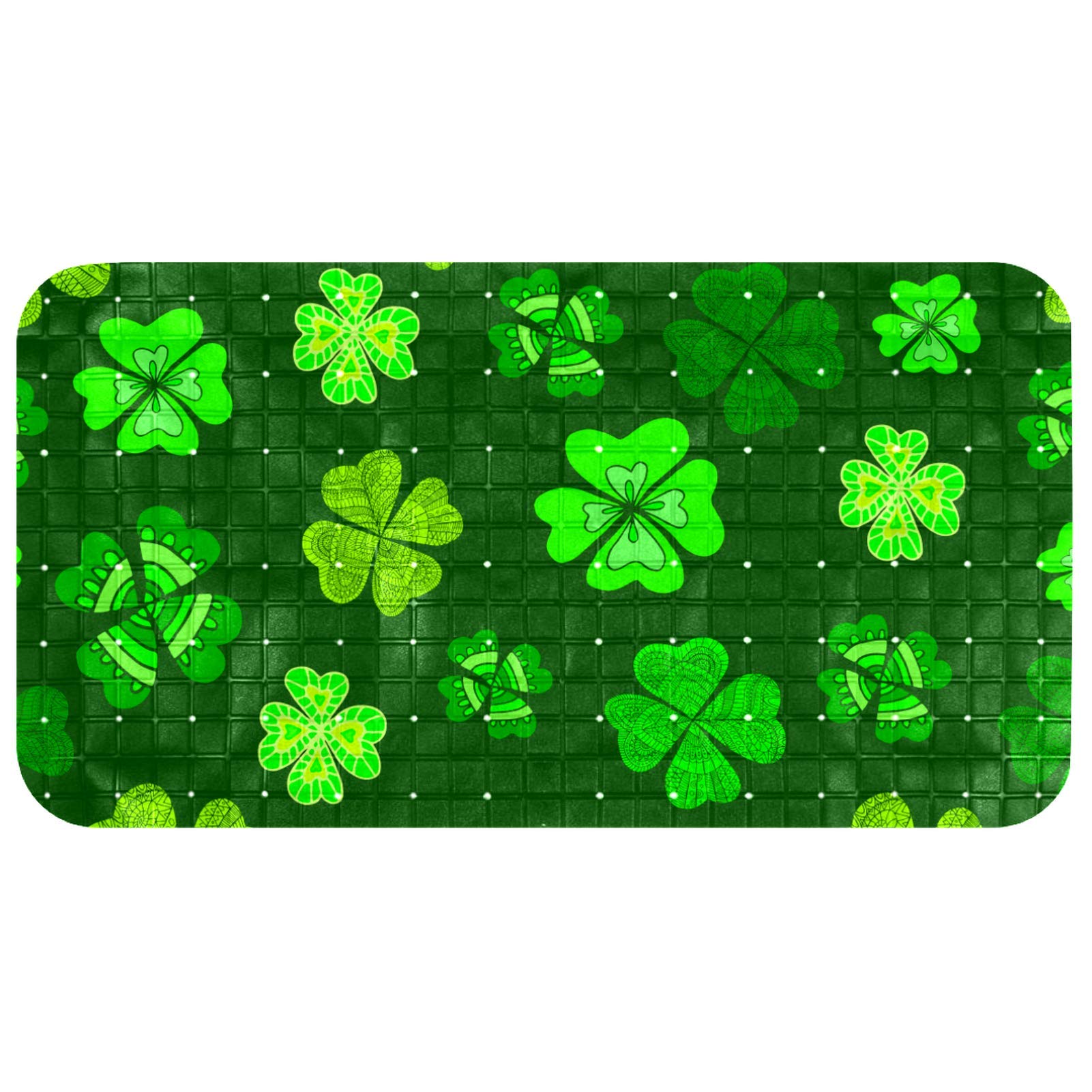 Tapis de bain enfant vert 37,3 x 68,3 cm anti-glisse avec évacuation d'eau