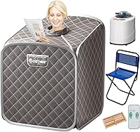 Vista 10 de COSTWAY Sauna de vapor portátil, tienda de campaña plegable de 2 litros para relajación en casa, sauna personal con 9 niveles de temperatura, Café