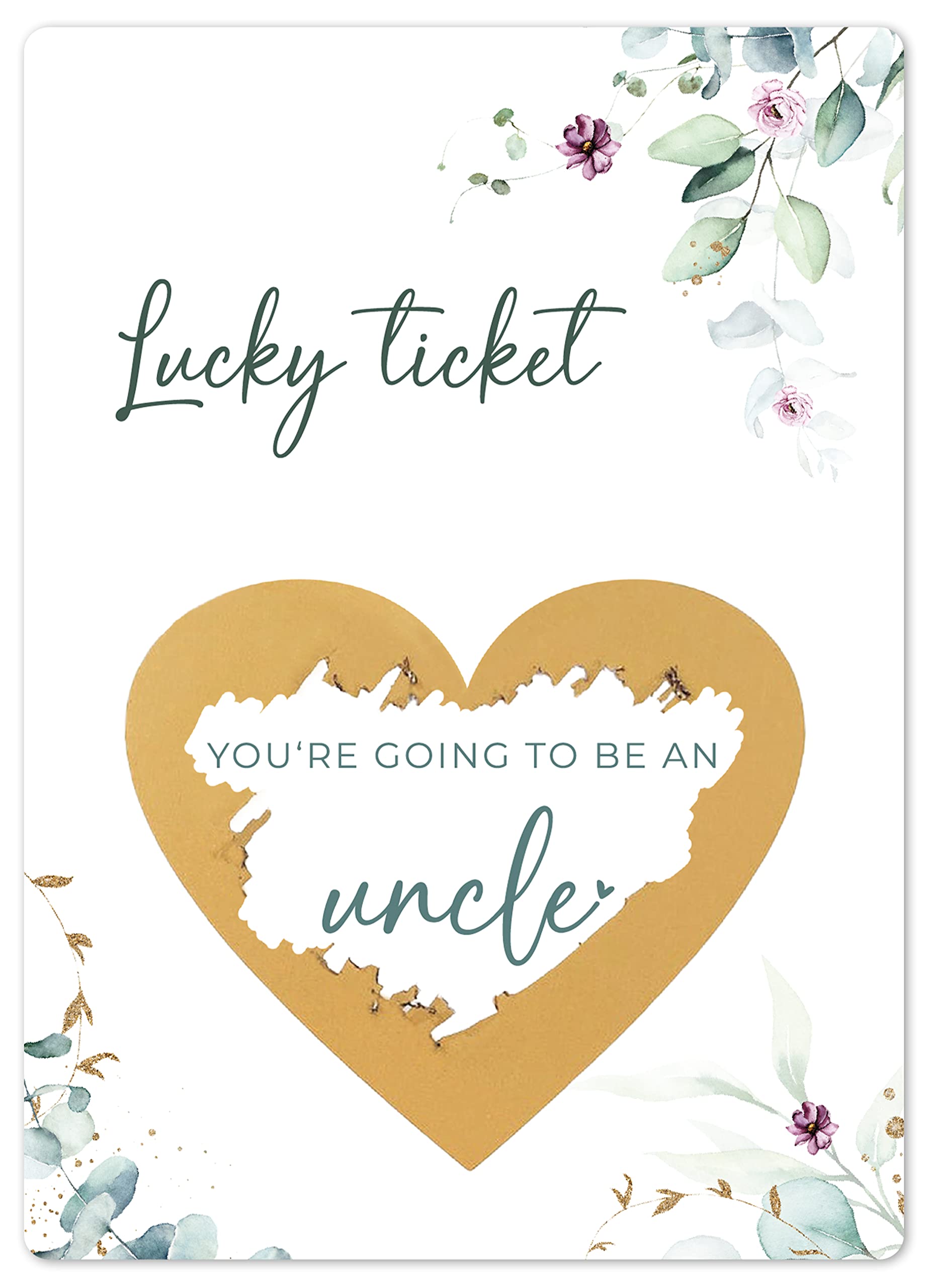 Joli Coon Pregnancy announcement scratch card - You are going to be an uncle - Baby announcement uncle
