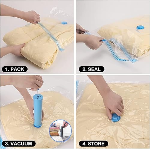 Miniatura 6 de Bolsas de almacenamiento de compresión al vacío, bolsa ahorradora de espacio, bolsas selladas al vacío para edredones, mantas, ropa de cama, sello