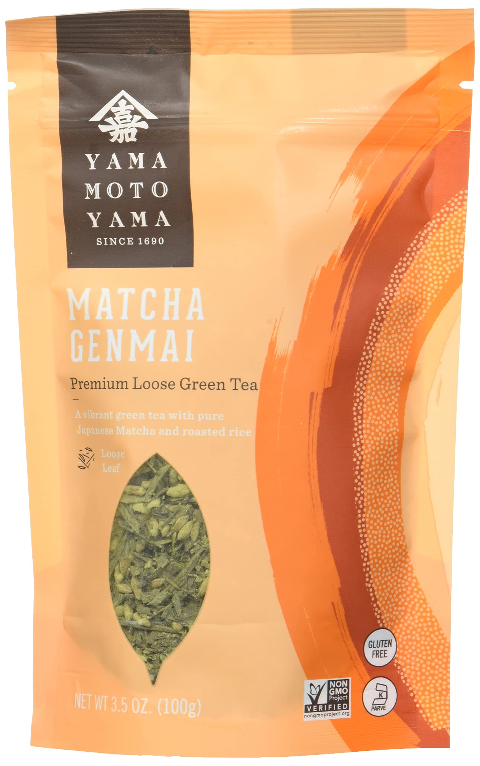 Yamamotoyama Matcha Genmai Loose Green Tea 3 5 oz Pack of 12