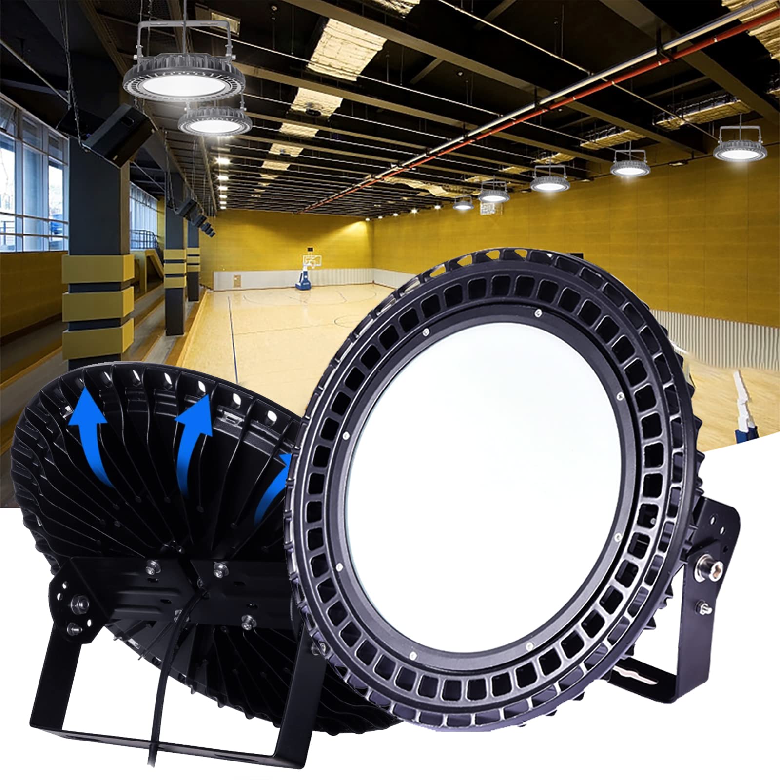 800W UFO LED High Bay Light,6500K cold white ligh ​Industrial Lamp Workshop for Warehouse led garage lighting Factory Gym