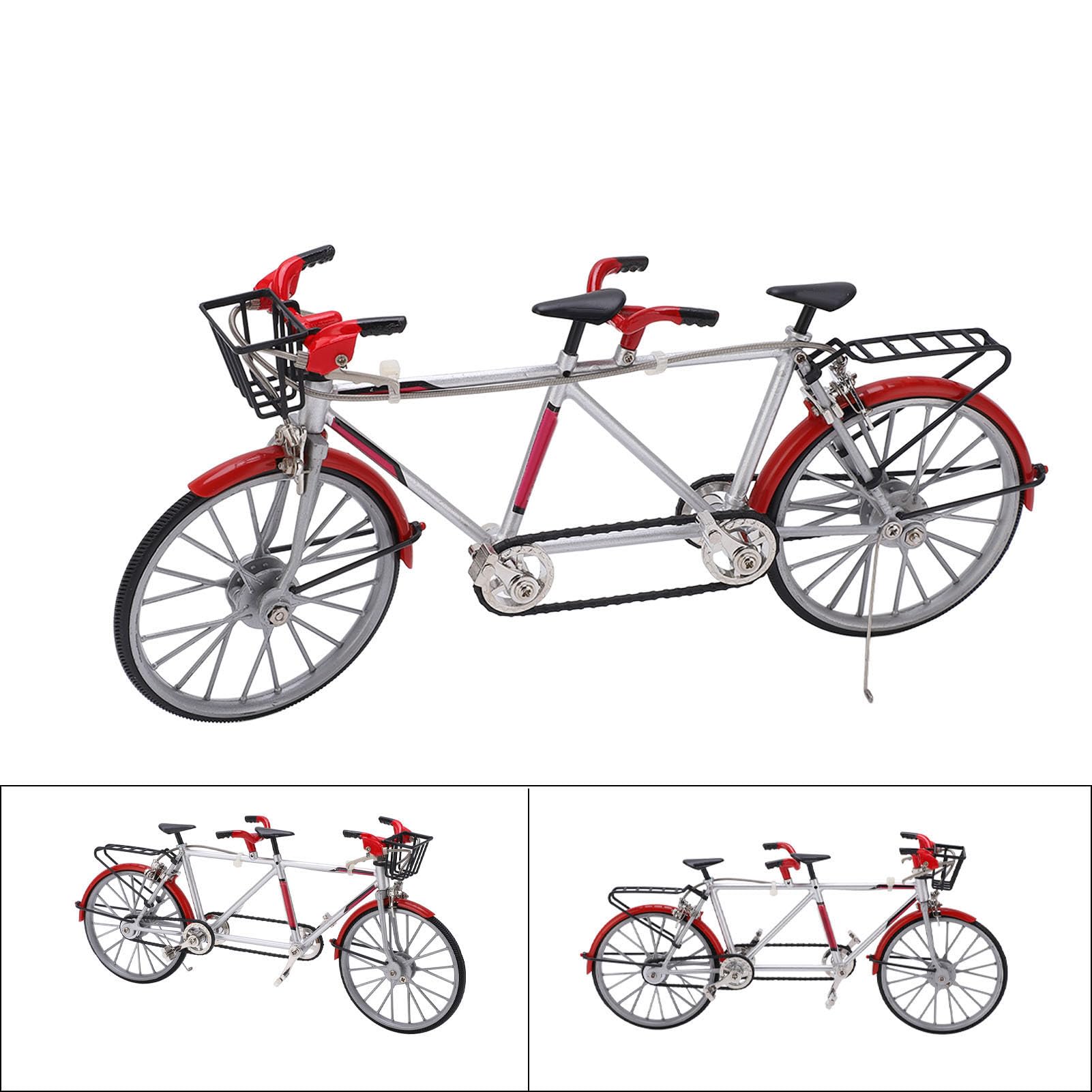 Mini Modèle de Vélo Tandem à Haute Simulation, Ornement pour Décorations de Bureau, Modèle de Vélo en Alliage de 28cm, Décoration de Bureau et de Maison