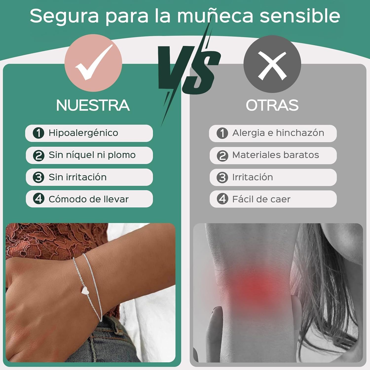 ChicSilver Personalized Tiny Heart/Star/Moon/Dot/Lotus Bracelet, Sterling Silver Dainty Link Chain Bracelet for Women Silver/Gold Plated/Rose Gold Plated - Image 5