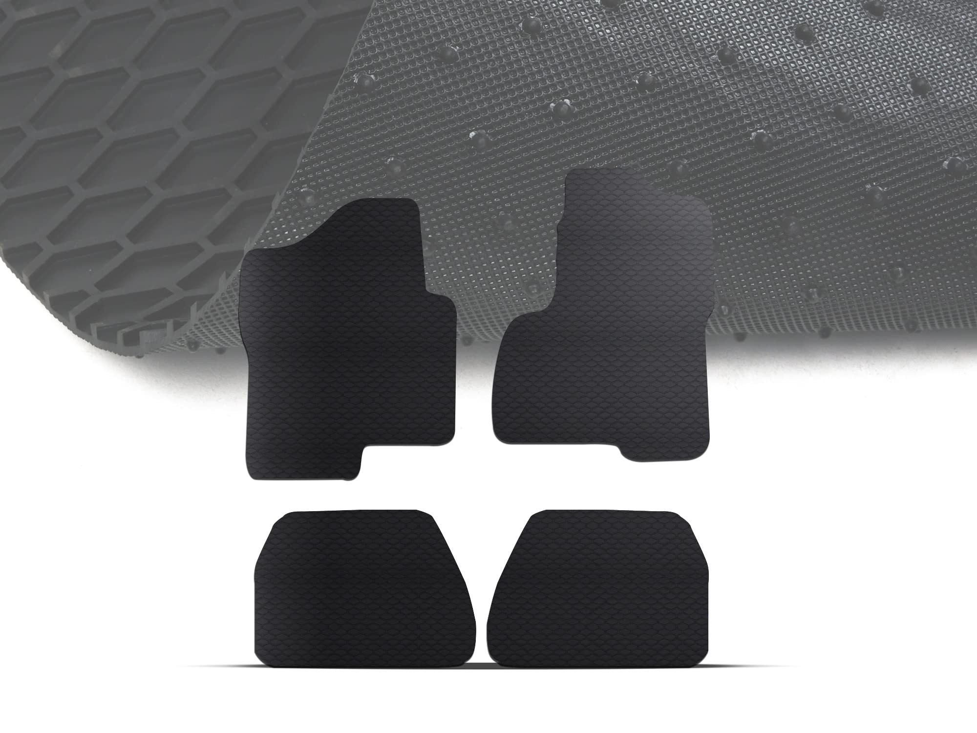 Armordillo USA 8707029 Honeycomb Hex All Weather Rubber Floor Mats 4 Pieces - Black Fits 2001-2006 Chevy Silverado GMC Sierra / 2007 Classic Crew Cab
