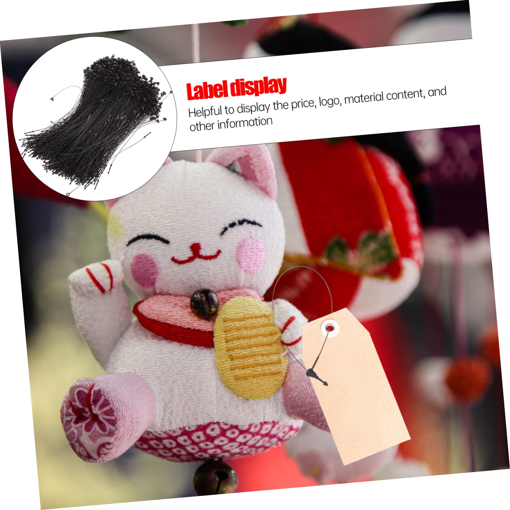 SOLUSTRE Hand Threaded Needle Tag Thread Plastic Tag Ties Universal Easy to Use for Tag Attachment