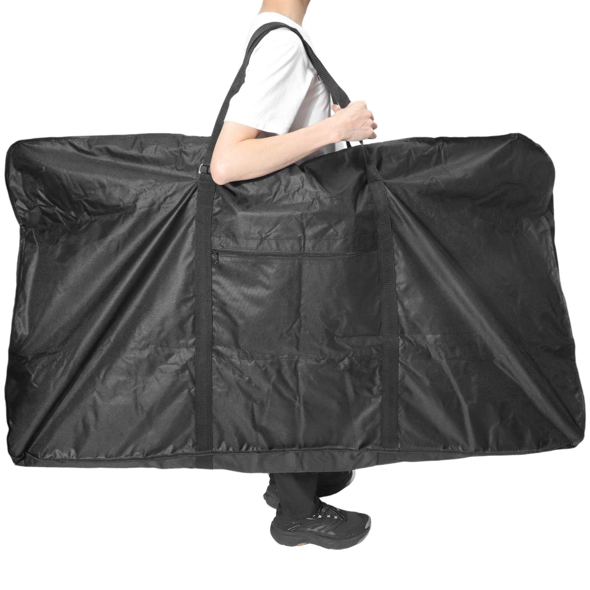 Borsa Trasporto Bicicletta Nero 1 Pc Per Bici Strada Impermeabile | Materiale: 600D/210D, Dim: 140x28x80cm, Compatibile Per MTB, Pieghevoli, Cinghie, Maniglie, Tracolla.
