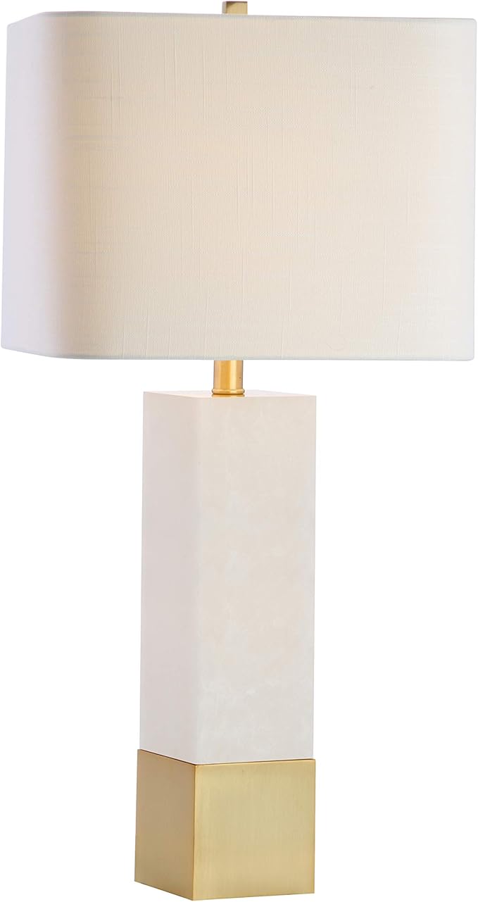JONATHAN Y JONATHAN Y JYL5009A Jeffrey 29" Metal/Marble LED Table Lamp Contemporary Transitional Bedside Desk Nightstand Lamp for Bedroom Living Room Office College Bookcase LED Bulb Included, Brass Gold/White