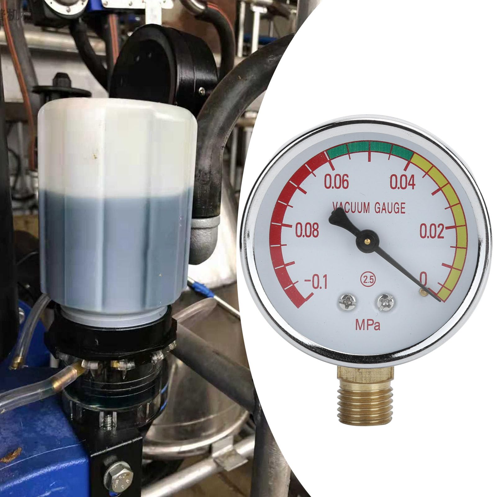 Milking Vacuum Gauge Vacuum Regulator Multipurpose Metal for Milking Machine Aquaculture