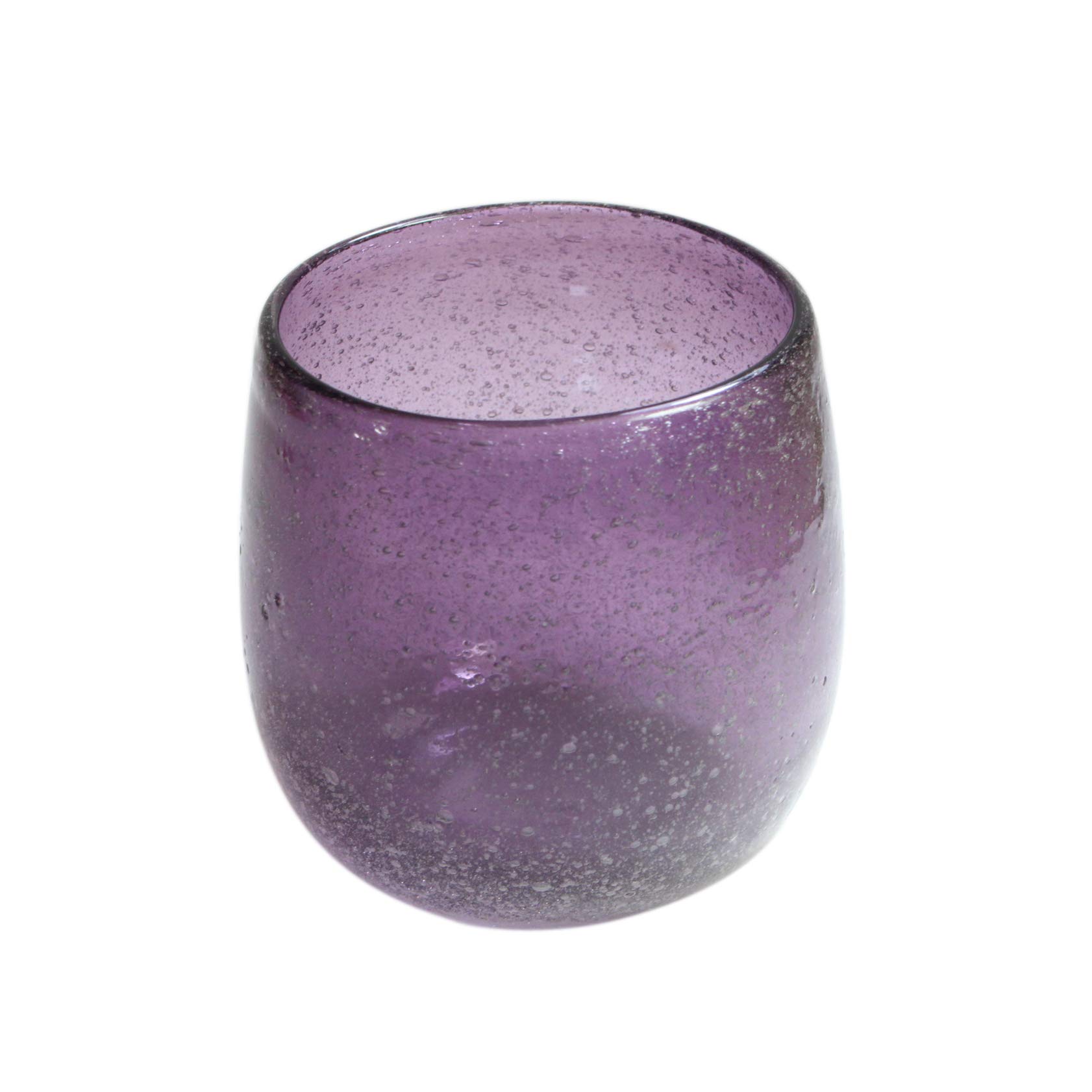 Ryukyu Style Tropical Bubble Glass Tumbler Purple 9oz Okinawa Design Japan
