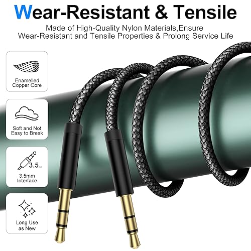 Miniatura 3 de xiwxi Cable de audio de 0.138 in macho a macho, con adaptador tipo C a conector hembra de 0.138 in, entrada auxiliar de audio, cable auxiliar de