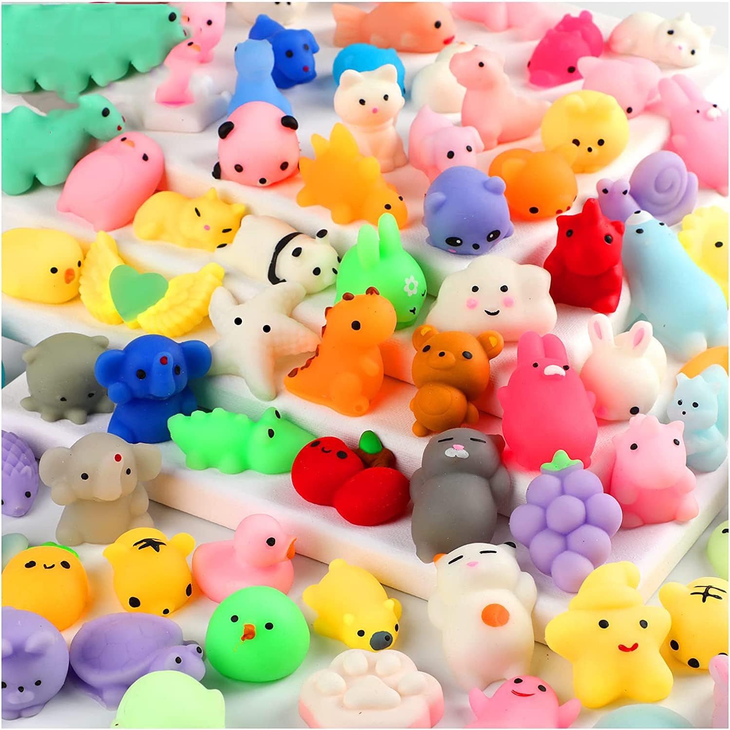 GDTOMEEU Mochi Squishy Toys 40 PCS, Mini Kawaii Squishy Fidget Toys Squishies Party Favors for Kids Gift for Birthday Classroom Prize Gifts for Girls and Boys (Random)
