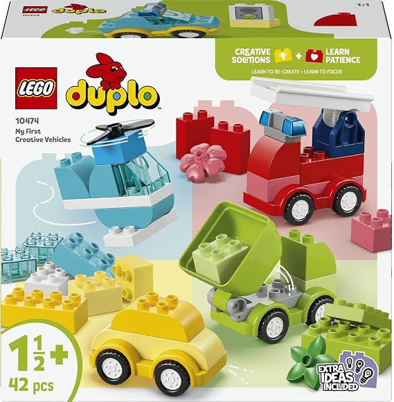 LEGO DUPLO İlk Yaratıcı Araçlar 10474-1.5 Yaş ve Üzeri Kız ve Erkek Çocuklar için Figür İçeren Eğitici Yaratıcı Oyuncak Yapım Seti, Çocuklar için Eğlenceli Doğum Günü Hediyesi Fikri (42 Parça)