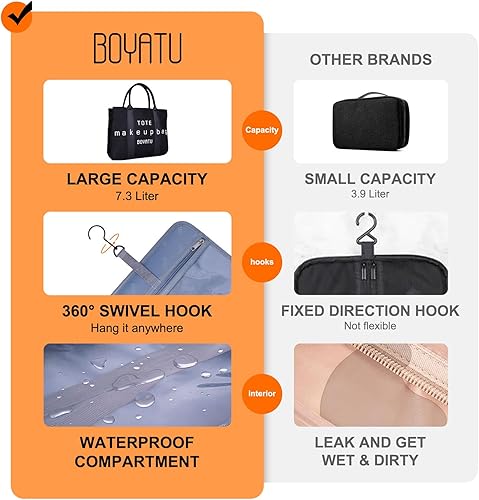 Miniatura 4 de Neceser de viaje para mujer organizador de artículos de tocador colgantes, bolsa de cosméticos con gancho para colgar, organizador de maquillaje