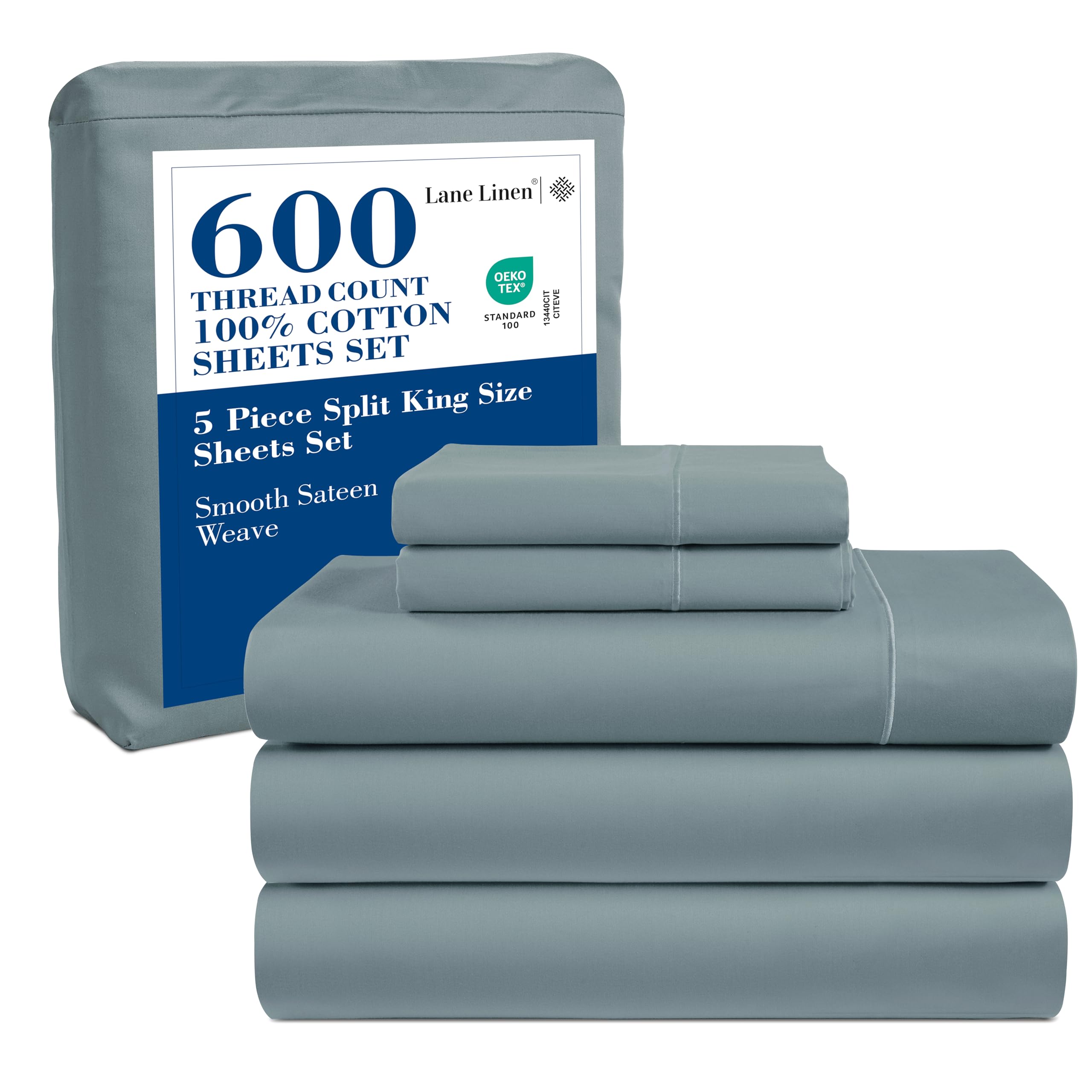 LANE LINEN Split King Sheets Sets for Adjustable Bed