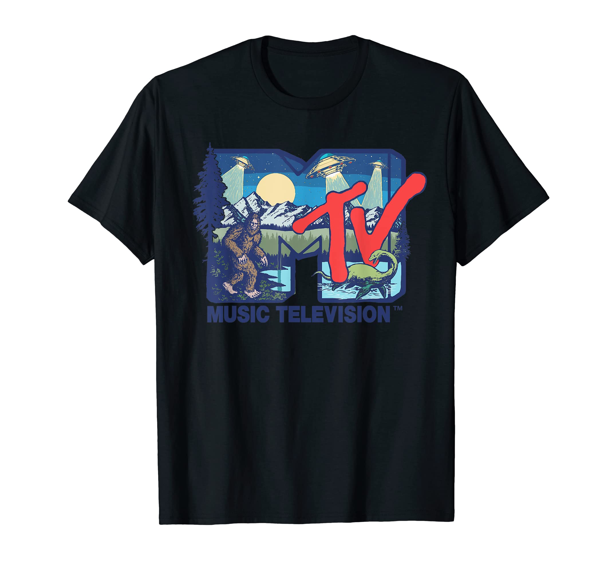 Sponsored Ad - x MTV - Cryptid MTV Logo Featuring Bigfoot, UFO, Aliens & Nessie T-Shirt
