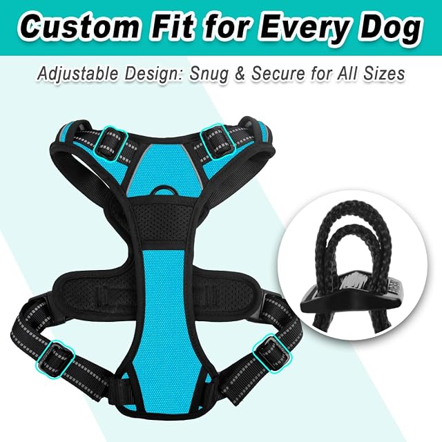 Foto 7 de 8 de BARKBAY Arnés Reflectante para Perro con Clip Frontal y asa de fácil Control para Caminar, Entrenar, Correr
