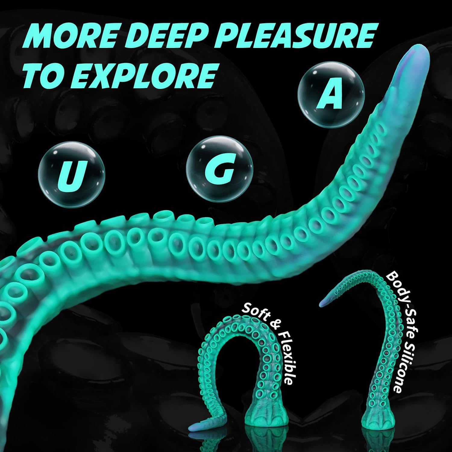 Nothosaur ALLA 23.6 Inch Fantasy Dildo, Long Tentacle Monster Dildo, Realistic Touching with Strong Silicone Suction Cup Anal Plug, Prostate Massager, Adult Sex Toys Men Women and Couple - Green