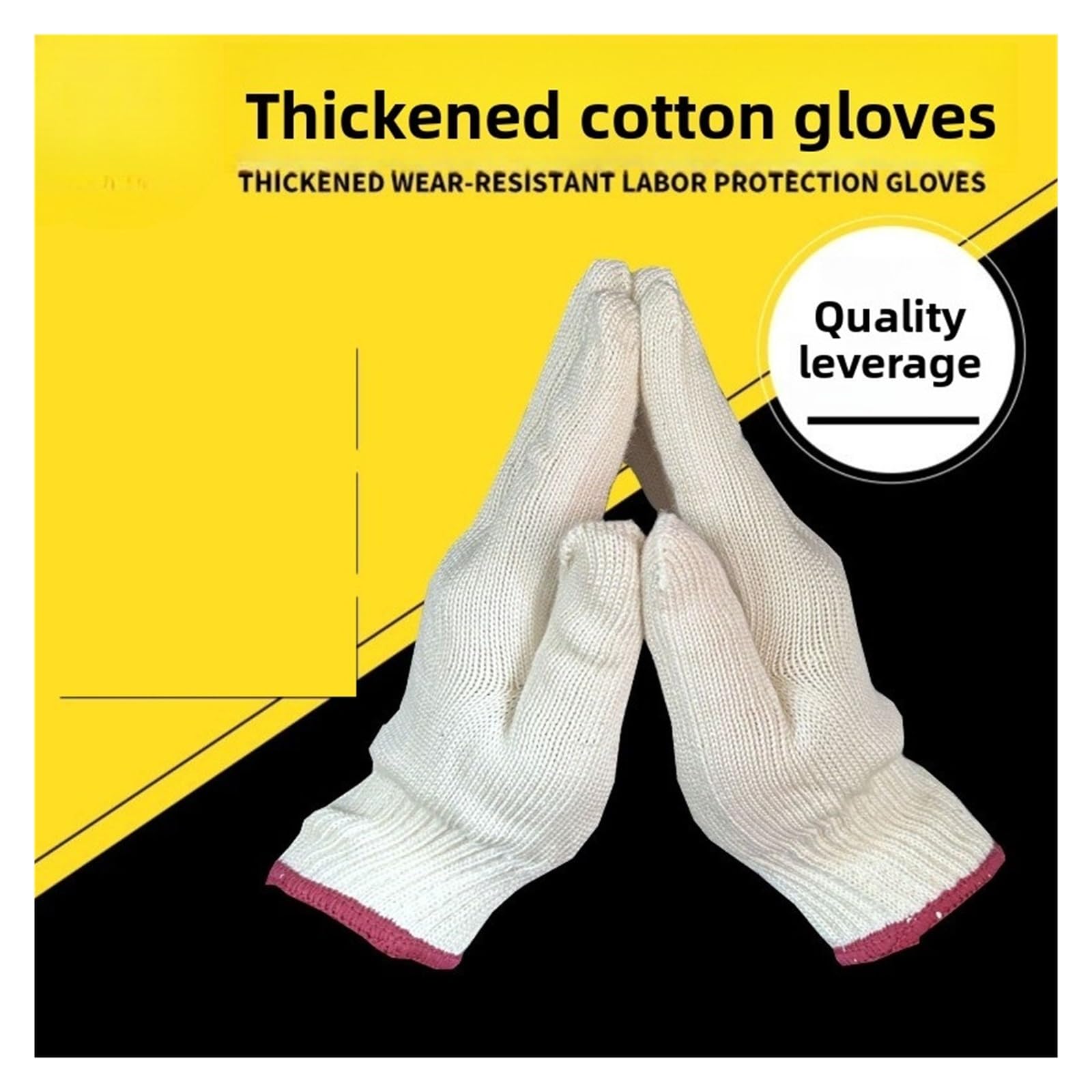 Fadenhandschuhe, verdickte Baumwolle, verschleißfestes Nylon, Fabrik, Werkstatt, Arbeitsschutz(600g 10 pairs)