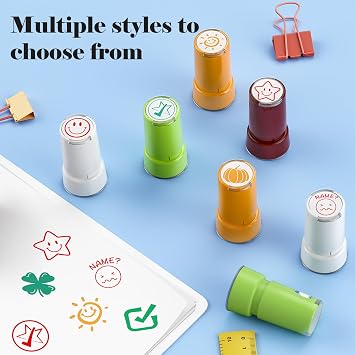 Self-Inking Heart Stamp for Teachers, Hand Stamps for Events and Classroom, Teacher Stamps for School, Greeting Cards, and Scrapbooks (Four Leaf Clover)