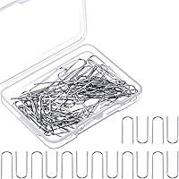 Vista 1 de Hotop 100 Pcs High Temperature Nichrome Wire Jump Rings, 21 Gauge with Plastic Storage Box, U Hanger Hooks for Hobbyists DIY Pendant, Ceramic