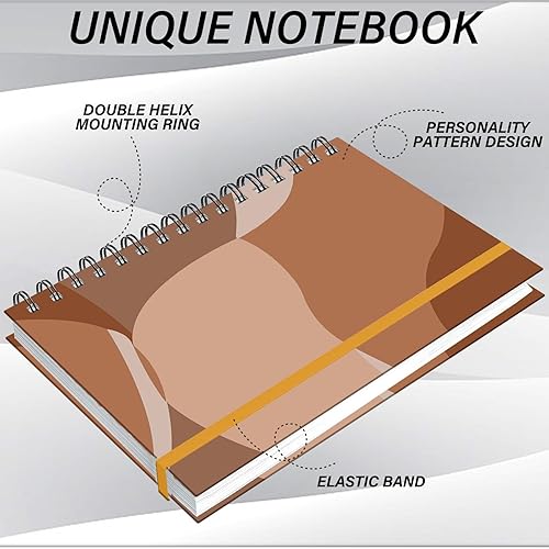 Miniatura 10 de Cuaderno de espiral de tapa dura de 5.5 x 8.3 pulgadas, papel grueso de 80 GSM, 60 hojas, 120 páginas con banda de cierre elástica para niñas,