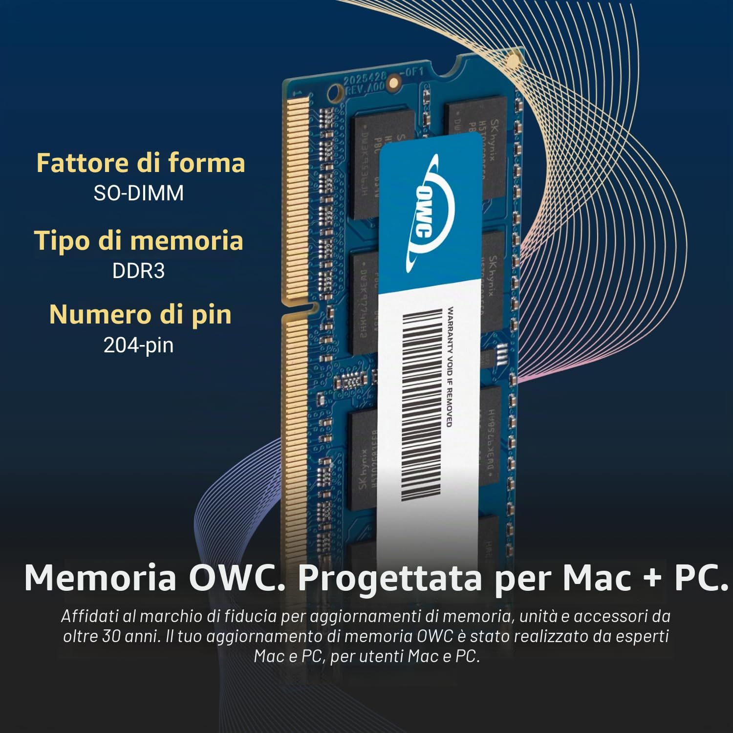 OWC Modulo di memoria SO-DIMM da 16 GB (2 x 8 GB) PC8500 DDR3 non ECC 1066 MHz 204 pin (OWC8566DDR3S16P), per MacBook Pro 2010, MacBook, Mac Mini e iMac 2009