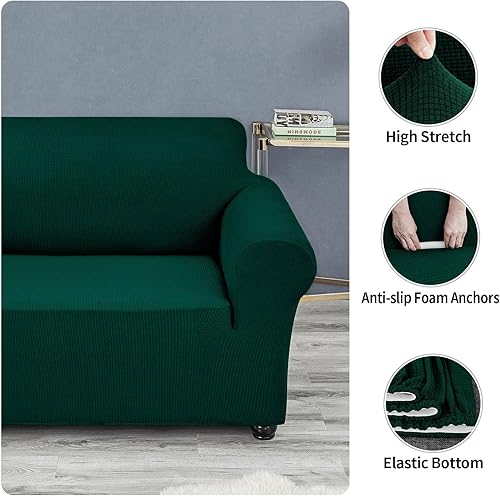 Miniatura 4 de Joccun - Funda elástica para sofá (1 unidad), repelente al agua, para sofá de 2 cojines, de licra y tela Jacquard, lavable, funda protectora para