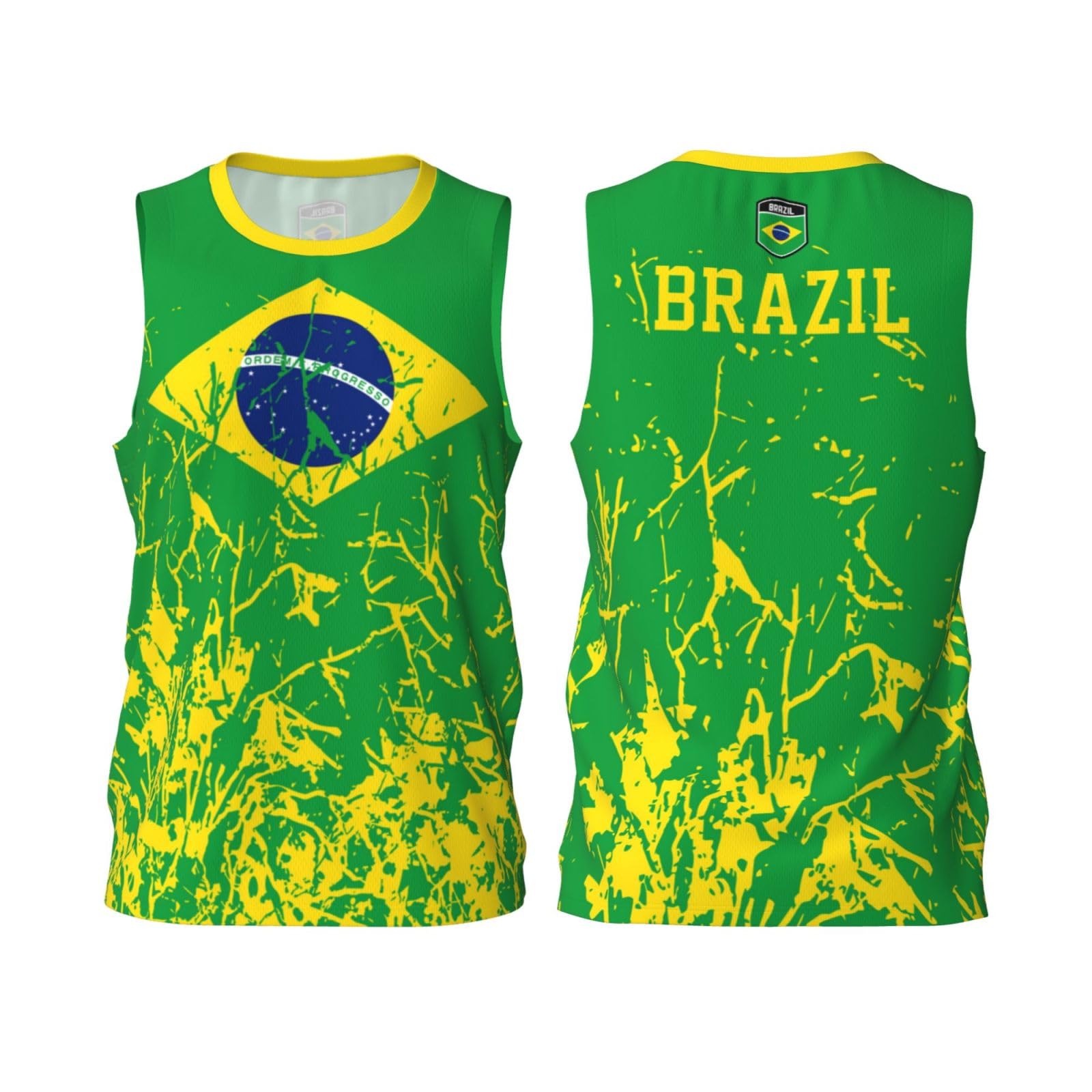 Brazil Flag Grain Basketball Jersey Shirt Team Up Sports 3D Full Print Design Jerseys Black