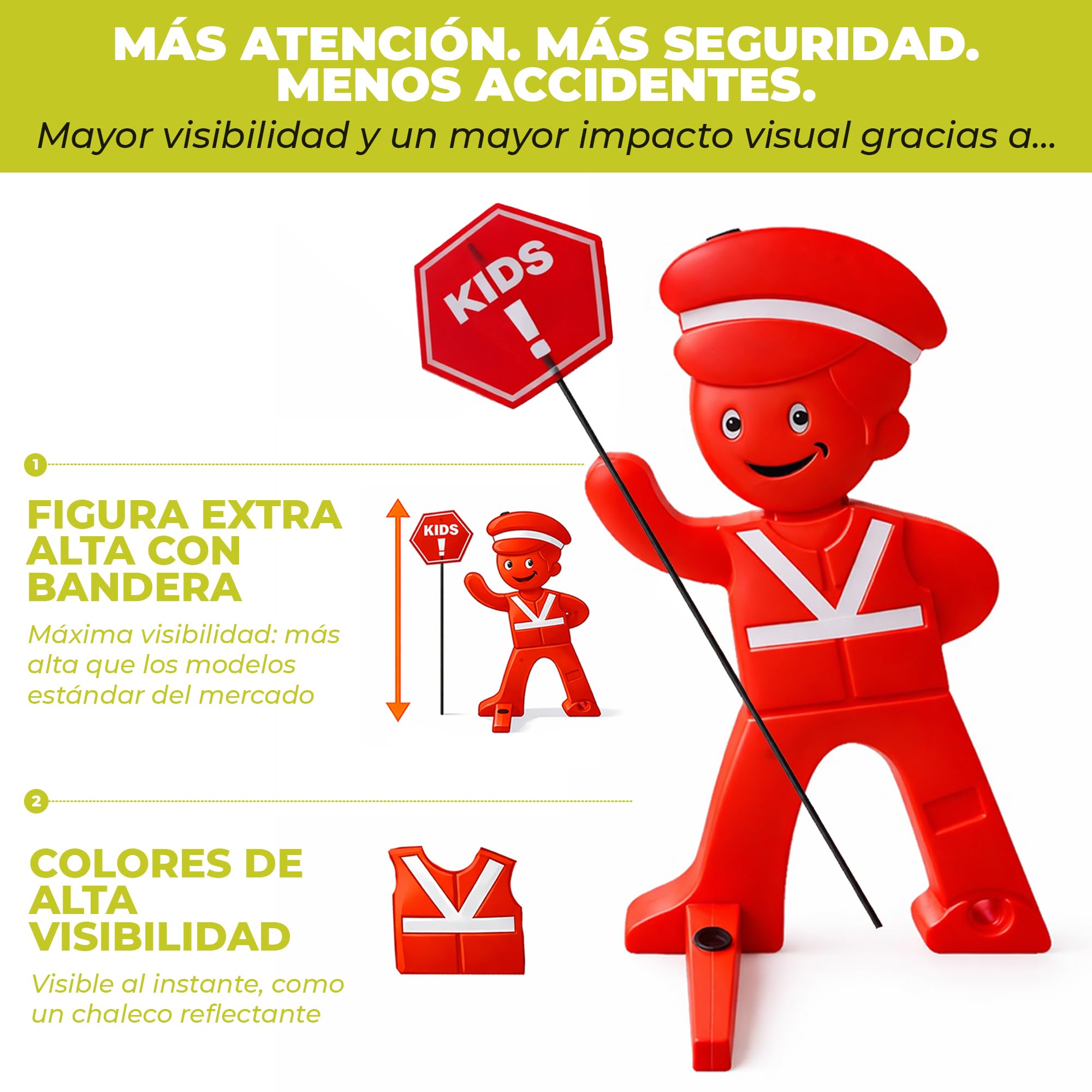 Señal Niños Jugando – Señal Vial Infantil Reflectante para Calle | Base rellenable agua o arena • Alta visibilidad para zonas residenciales