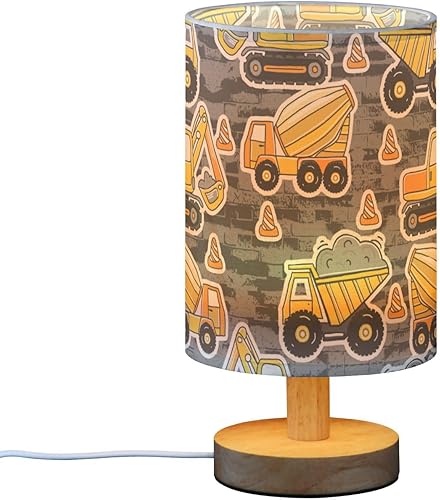 Miniatura 2 de Led Table Lamp Travel Night Light Cute Yellow Construction Machines Gray Table Lamps for Boys Bedroom lampara de Noche