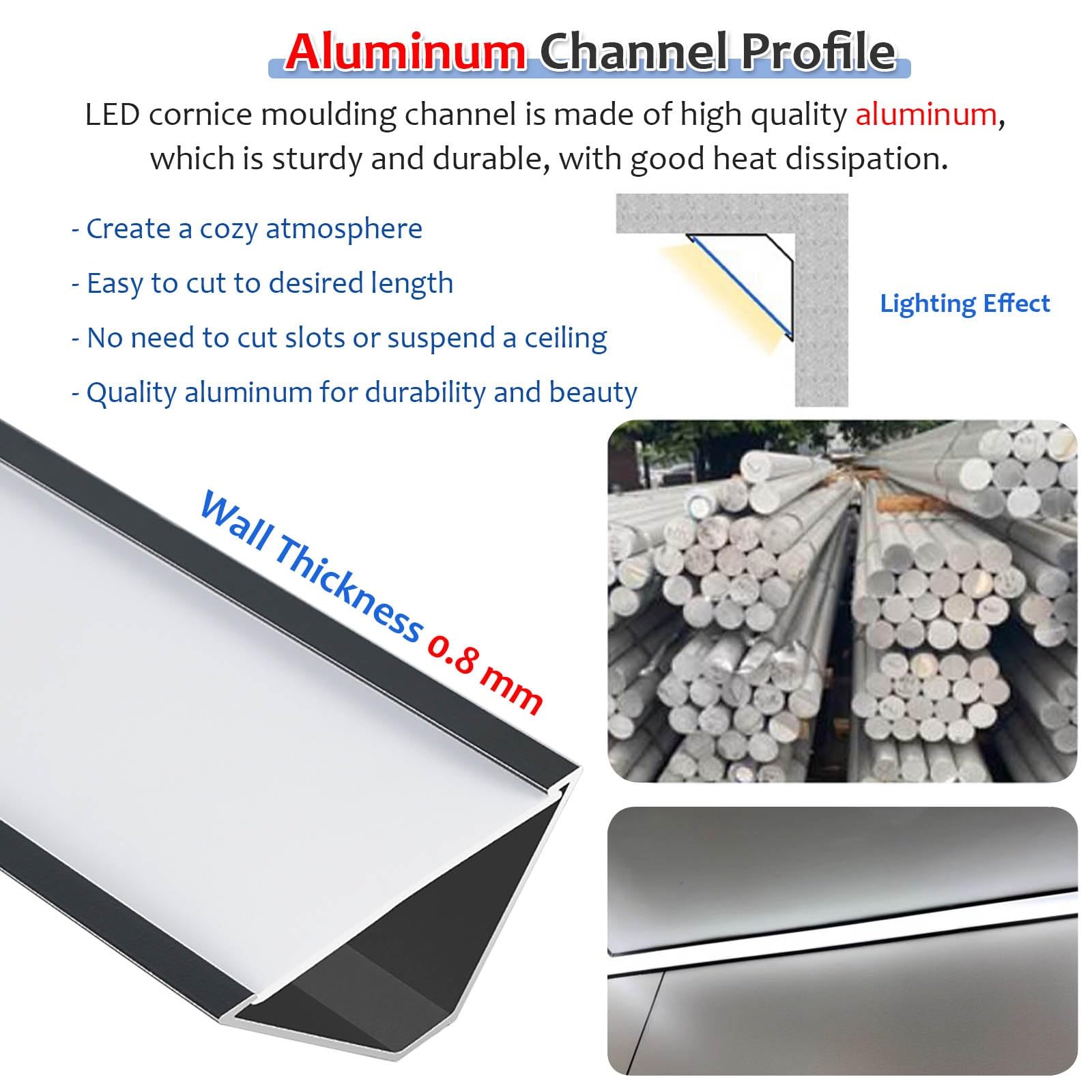 Czarna szyna LED o długości 1 m z mlecznobiałą pokrywą – profil aluminiowy o długości 1 m do taśm LED 8 mm – pośrednie oświetlenie do szafek i listew ozdobnych – 12 sztuk, łatwe zamykanie