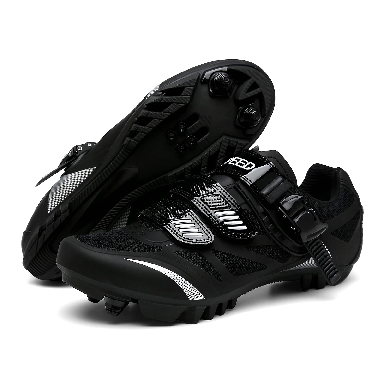 Buty Rowerowe MTB, Buty Rowerowe Wewnętrzne z Klamrą Grzechotkową do Jazdy na Rowerze Kompatybilne z Klamkami SPD
