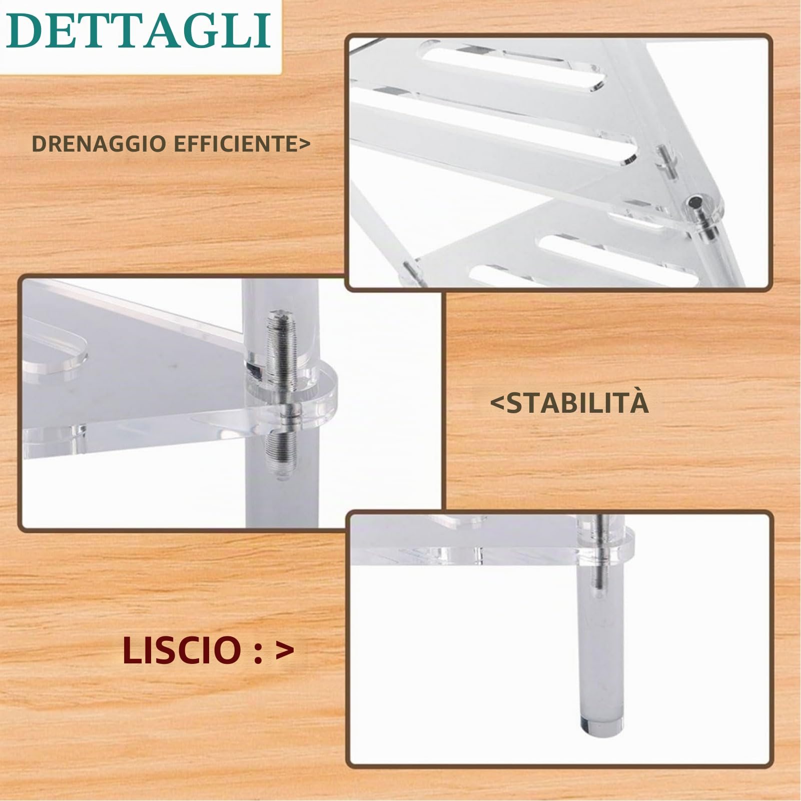 Agatige Mensola per doccia ad angolo in acrilico, organizer per contenitore per doccia a pavimento scavato a 2 livelli, sgabello per doccia ad angolo trasparente, panca, poggiapiedi per