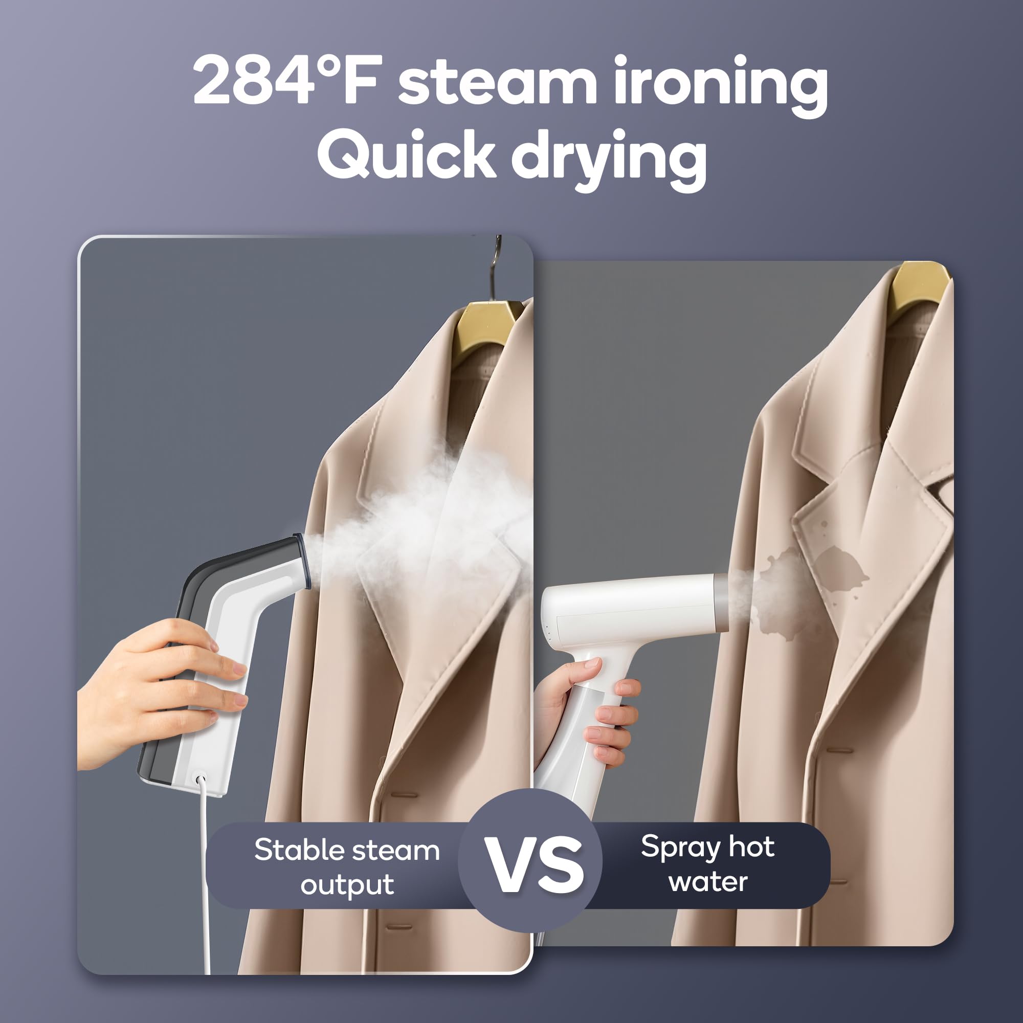Vaporizador de viaje para ropa, 100 V-240 V para viajes globle, diseño integrado de tamaño libro, vaporizador y plancha 2 en 1 para ropa, portátil, vaporizador de ropa de mano para el hogar, oficina