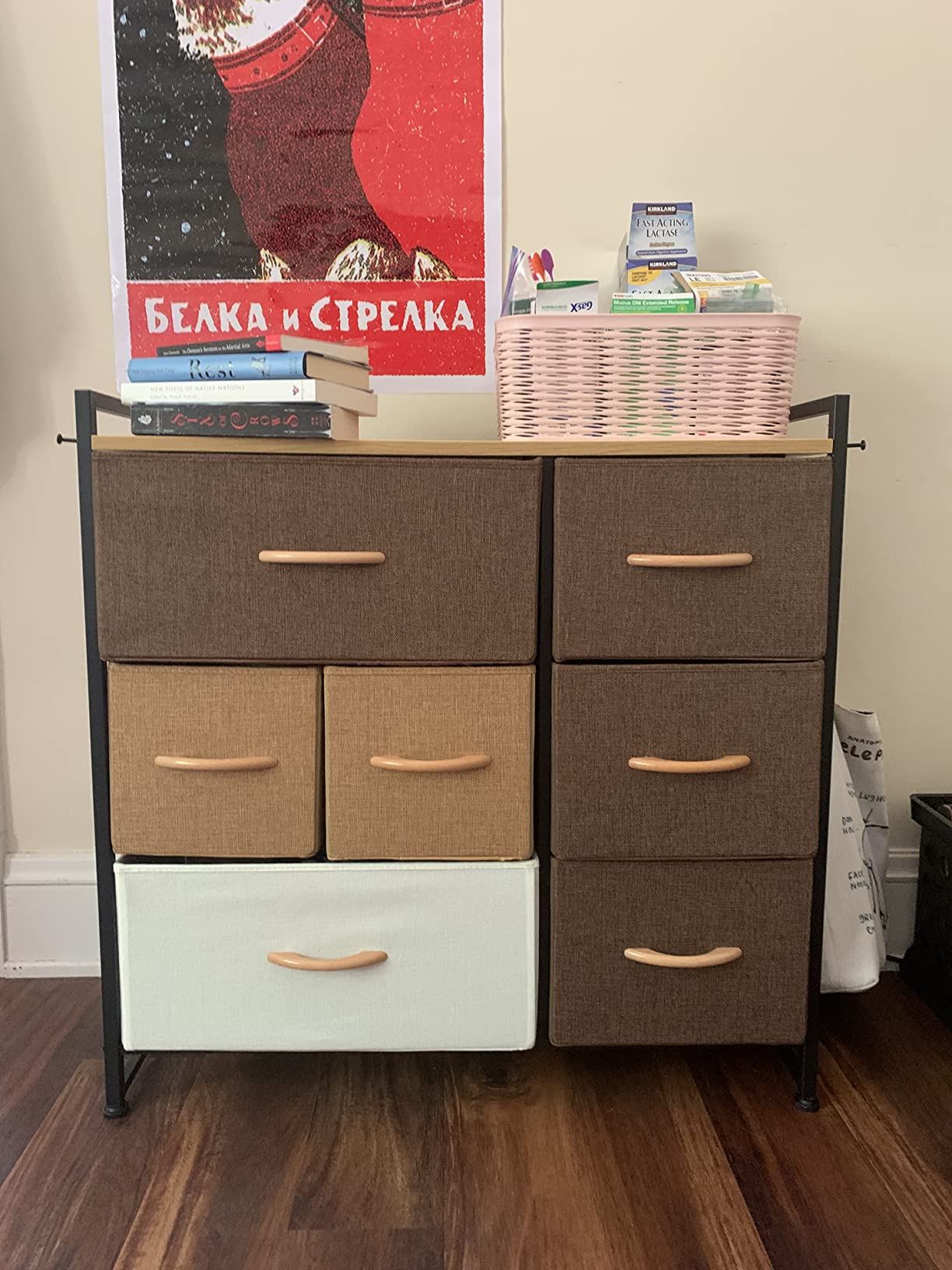 13/mo Finance NicQling Enlarged Fabric Dresser for Bedroom Black