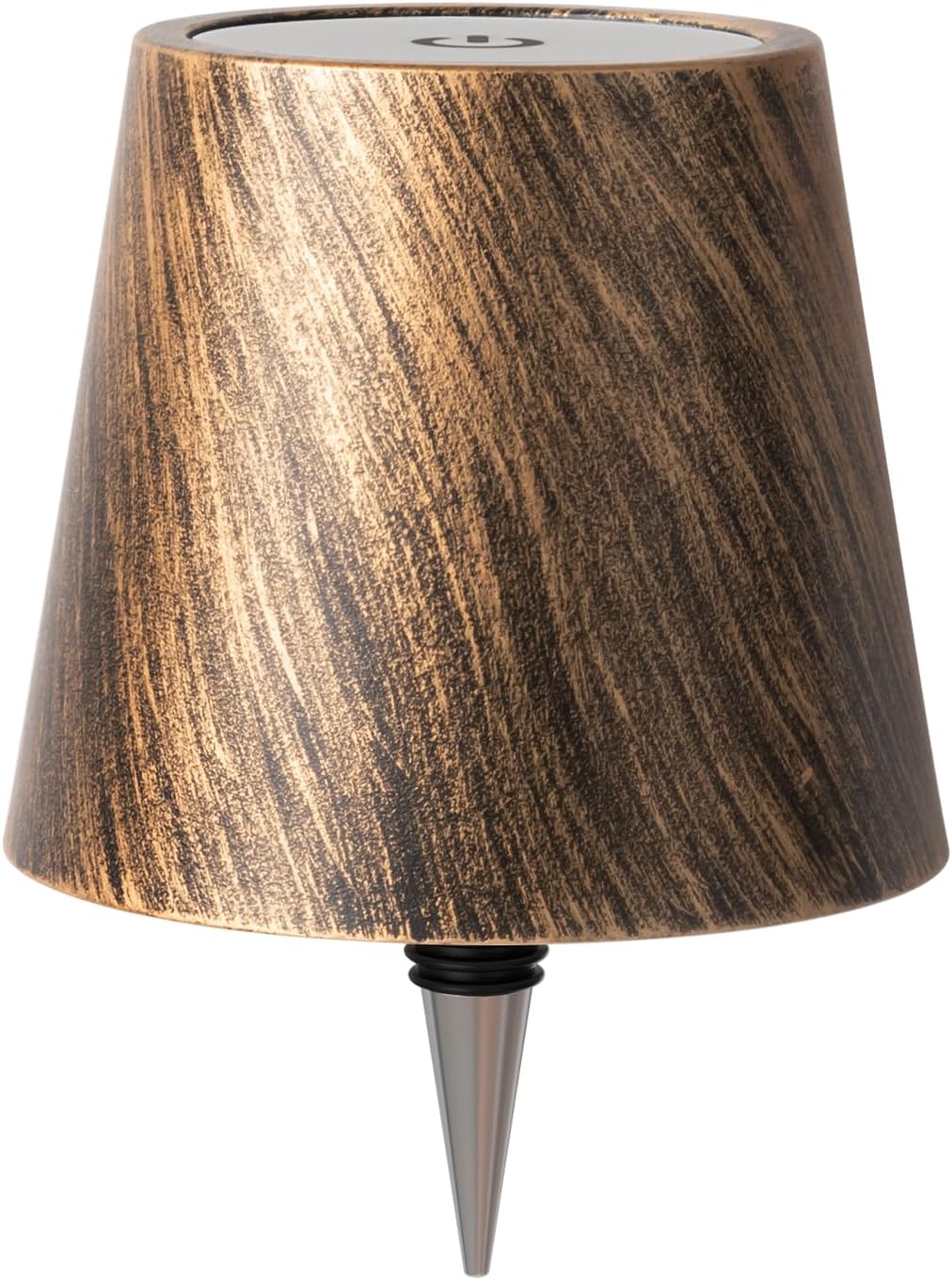 Wireless Bottle Lamp, Wireless Bottle Lamp Shade with 3 Color Temperature, Rechargeable Stepless Dimming LED Wine Bottle Lights for Any Bottle, Desk Lamp for Bedroom Restaurant Bar - Bronze