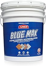 Ames Research Laboratories BMX5RG Blue MAX Waterproofer, Regular Use in Interior & Below-Grade Exterior Concrete Sealer and More. Liquid Rubber, 5 Gallon (Pack of 1), 640 Fl Oz