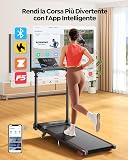Tapis Roulant Elettrico con 10% Inclinazione, 12km/h Tapis Roulant Pieghevole con Pendenza, Walking Pad, App e Telecomando, Nessuna Installazione Richiesta, Design Salvaspazio per Casa e Ufficio - 3