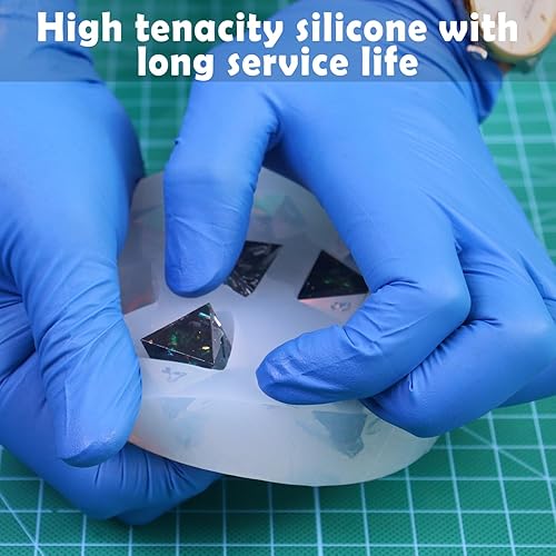 Miniatura 5 de DND - Juego de dados para silicona de resina, 9 dados de borde afilado para D&D y RPG de mesa