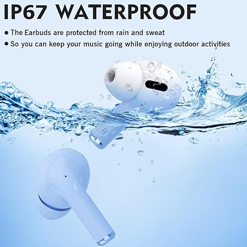 Miniatura 6 de Auriculares inalámbricos, auriculares Bluetooth inalámbricos en el oído con micrófono ENC con cancelación de ruido, 30 horas con estéreo de alta