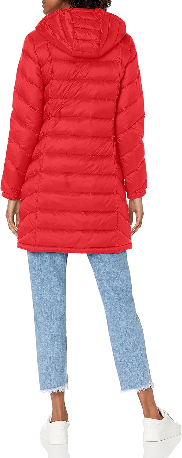 Tommy Hilfiger Women's Mid Length Chevron Quilted Packable Down Jacket
