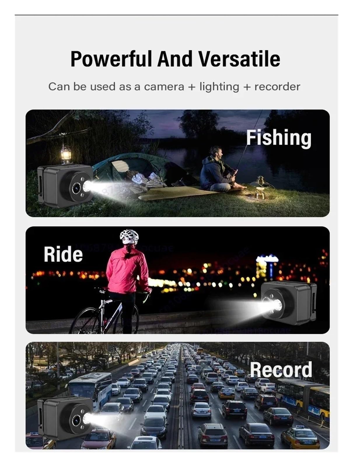 First Perspective Action Cam 2MP Camera Faro Batteria incorporata Fotocamera sportiva Videoregistratore a induzione manuale Smart Wave