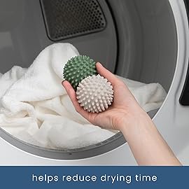 S&T INC. Reusable Plastic Dryer Balls, Fabric Softener for Laundry, Sage and Grey, 2.5 in, 6 Pack