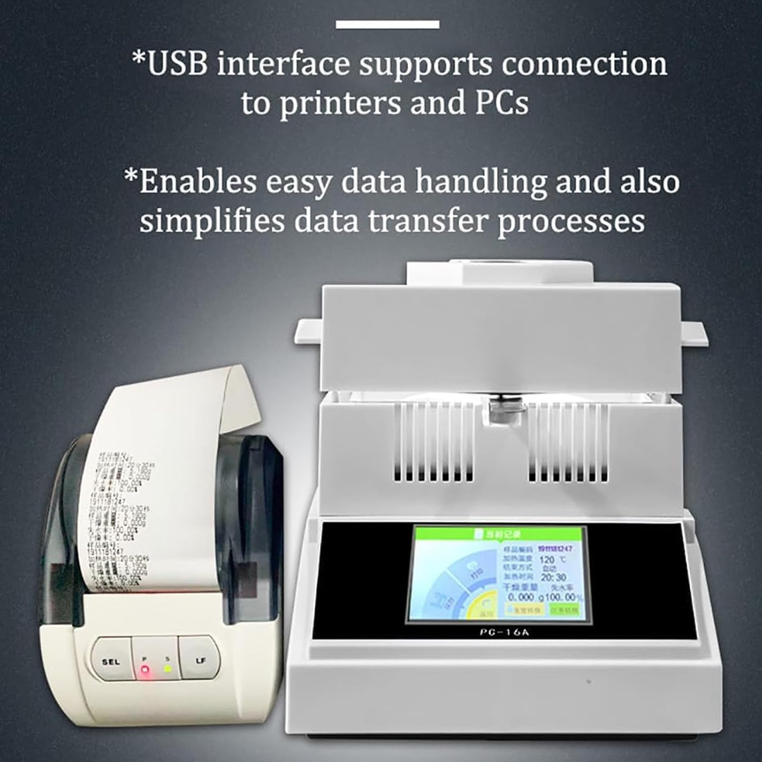 Halogen Heating Moisture Analyzer for Rapid Moisture Test, 0.01% Readability Lab Moisture Balances for Lab Test Analysis, 5-inch Touch Screen, 50/100g Capacity, Halogen Lamp Heating,50g/1mg