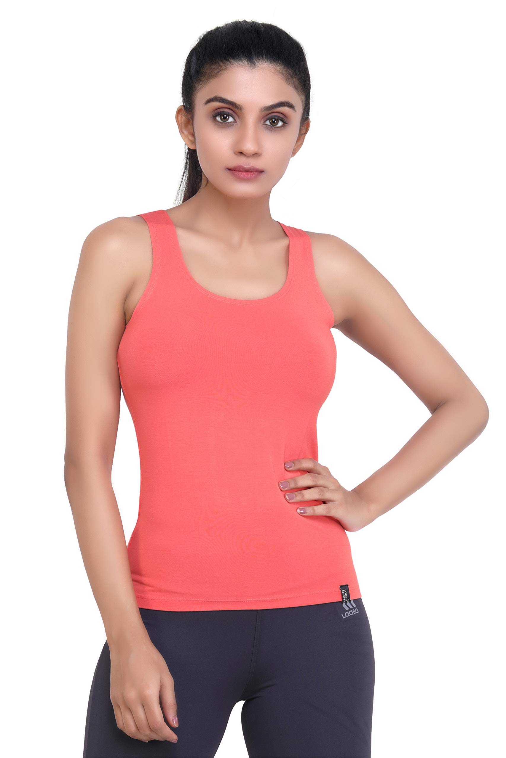 Women Inner & Outer Wear Viscose Tank Top Vest | Solid Scoop Neck Sleeveless Sando | 4-Way Stretch, Body-Hugging Fit | Undershirt for Girls & Ladies-picture-33