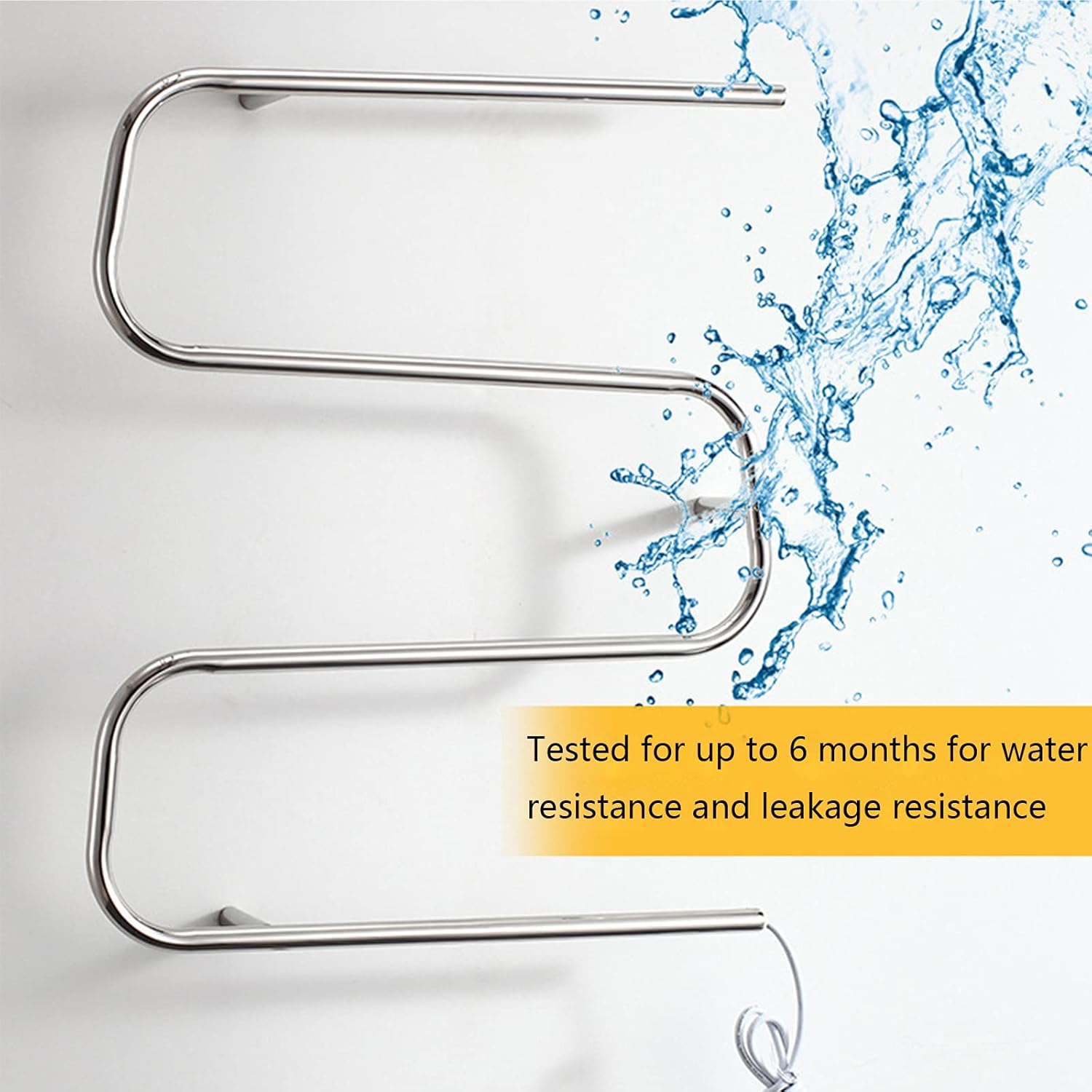 Electric Heated Towel Drying Rack Home Bathroom Plug in Wall Mounted Heated Towel Rail Radiator 304 Stainless Steel Towel Warmer, Polished Finish, 450X600x110mm
