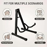 Guitar Stand Floor Folding Universal A frame Stand for All Guitars Acoustic Classic Electric Bass Travel Guitar Stand - Black