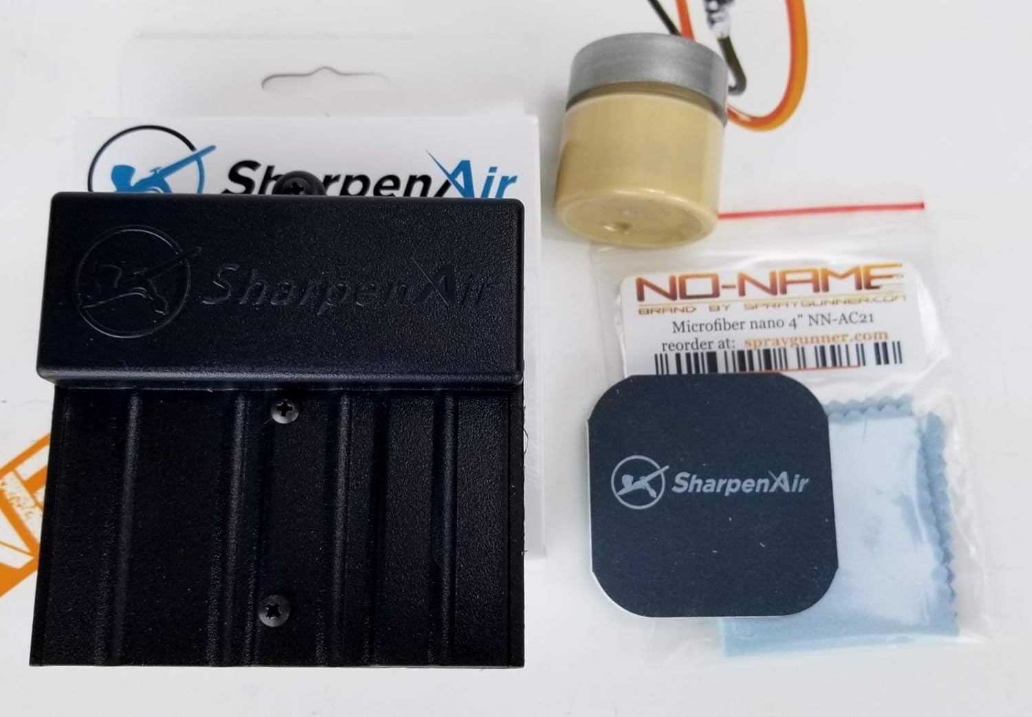 SharpenAir Airbrush Needle Sharpening Restoration kit with Compound and Microfiber. Black. Special by SprayGunner